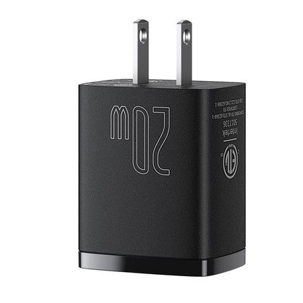 Cargador Rápido Compacto, 20W, USB-C y USB-A, Baseus