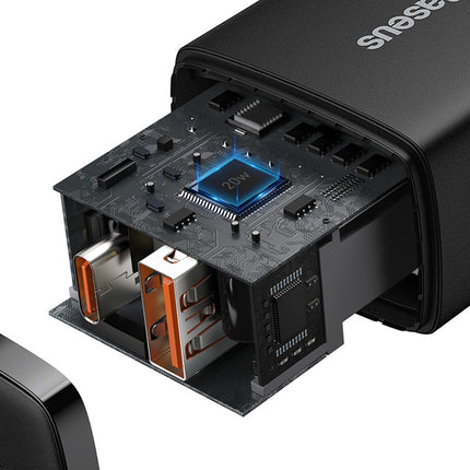Cargador Rápido Compacto, 20W, USB-C y USB-A, Baseus