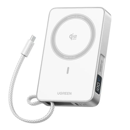 Batería Portátil Magnético 30W Cable UBS-C Carga Rápida Blanco Ugreen