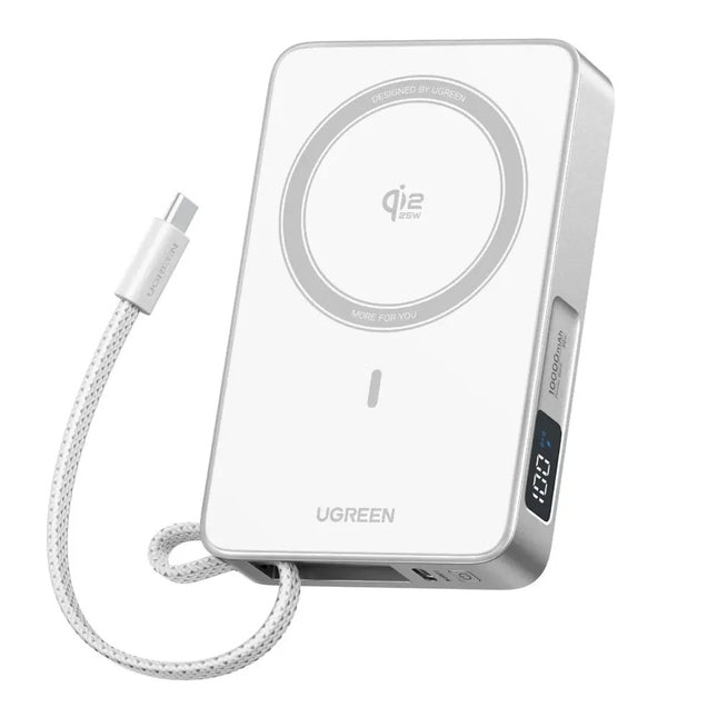 Batería Portátil Magnético 30W Cable UBS-C Carga Rápida Blanco Ugreen