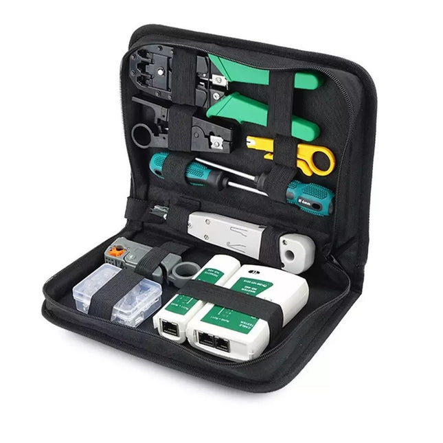 Kit Herramientas de Red, Testeador, Crimpeadora, Ponchador