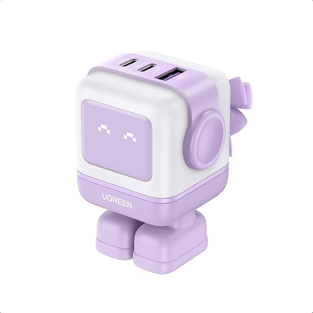 Cargador Robot 65W Carga Rapida, Purpura 3 puertos Ugreen