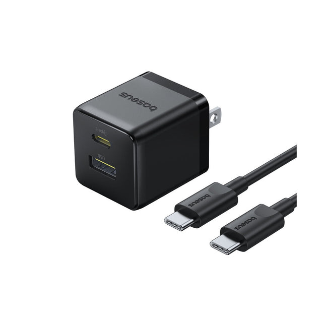 Cargador Rápido 20W USB-c y USB-A, Cable 1M 60W Baseus