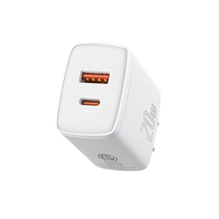 Cargador Rápido 20W USB-C y USB-A Compacto Baseus