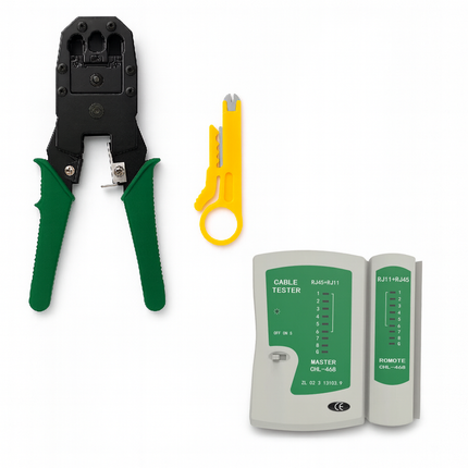 Kit Testeador y Crimpeadora RJ11/RJ12/RJ45