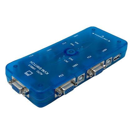 Switch VGA KVM 4 Puertos HD 1080p 3D USB2.0, 4 Cables VGA 4PC