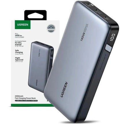 Batería Portátil 145W 25000mAh Carga Rápida, Ugreen, 3 Puertos