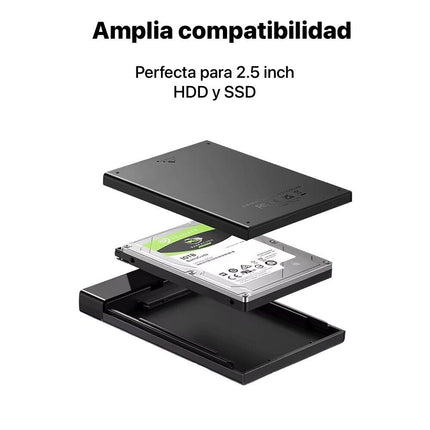 Carcasa externo SSD y HDD, 2.5", UGREEN, USB  3,0 Gen 2 Sata III