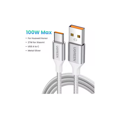 Cable Carga Rapido USB-A a USB-C PD100W Ugreen 1.5 Metros