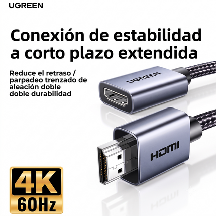 Cable extension HDMI, Nylon trenzado, 3 Metros, Ugreen