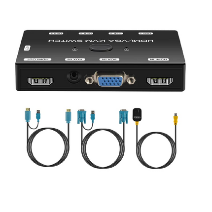 Switch 2 puerto HDMI, 1 VGA KVM, HD 1920*1080p Para 2PC