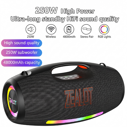 Parlante Inalámbrico ZEALOT S89 250W, 48000mAh, IPX6