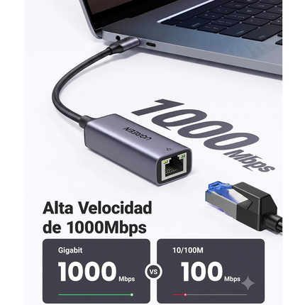 Adaptador USB-C a Ethernet RJ45 1000 Mbps Ugreen