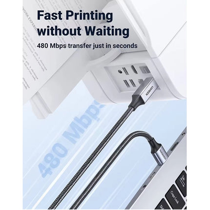 Cable Printer a USB-A 2.0 UGREEN, 5 Metros, Para Impresora