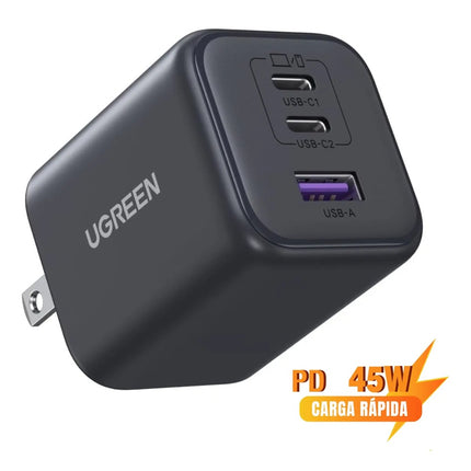 Cargador Carga Rápida 45W UGREEN USB-Cx2 USB-A