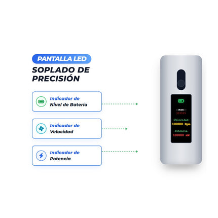 Pistola de Aire Comprimido Aspira y Sopla Velocidad 110000 RPM