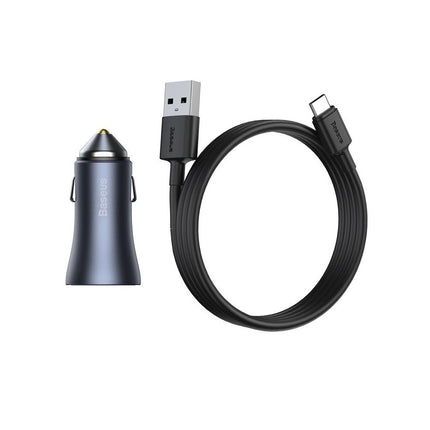 Cargador Para Auto 40W USB-C USB-A, Cable 1M , Baseus