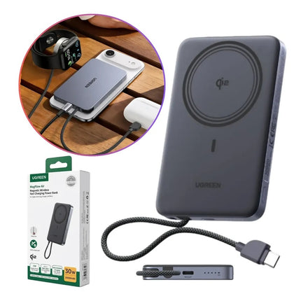 Batería Portátil Magnético 30W Cable UBS-C Carga Rápida Ugreen