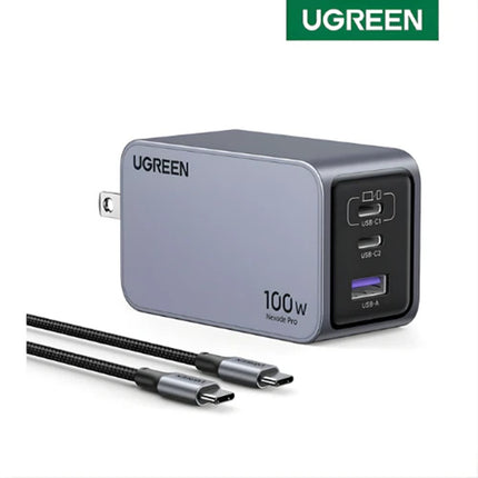 Cargador Nexode Pro 100W 3 puertos Carga Rápida Ugreen