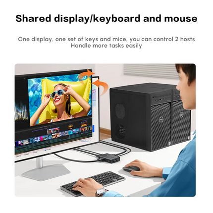 Conmutador KVM VGA 1 Entrada 2 Salidas PC TV Monitor Ugreen