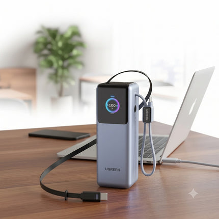 Batería Portátil 200W Cable Integrado USB-Cx2 25000mAh Ugreen
