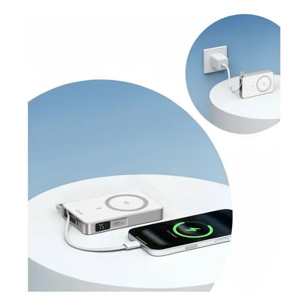 Batería Portátil Magnético 30W Cable UBS-C Carga Rápida Blanco Ugreen