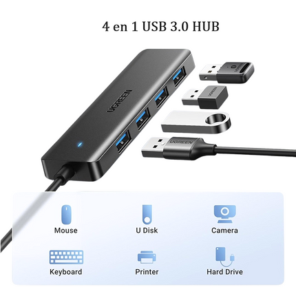 Hub USB 3.0, 4 puertos USB, UGREEN