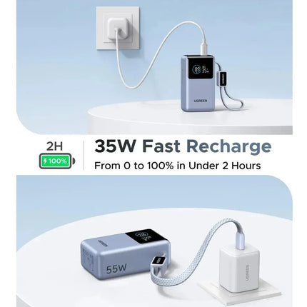 Batería Portátil 55W C/Cable USB-C 10000mAh Ugreen