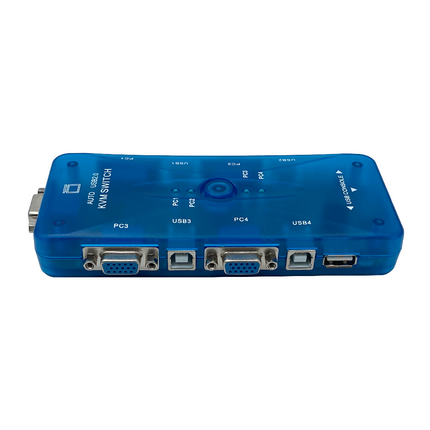 Switch VGA KVM 4 Puertos HD 1080p 3D USB2.0, 4 Cables VGA 4PC