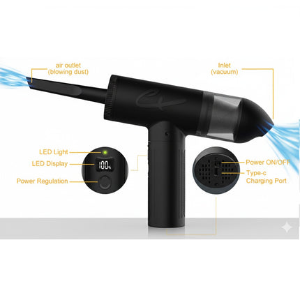 Pistola de Aire Comprimido Aspira y Sopla Velocidad 90000 RPM