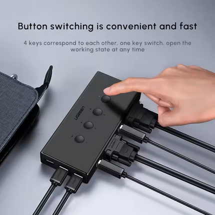 Conmutador KVM VGA 4 en 1 1920*1440 a 60Hz TV, 4 PC, UGREEN