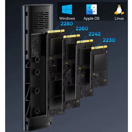 Carcasa para SSD M.2 10Gbps, NVMe USB 3.2 Soporta 8TB Baseus