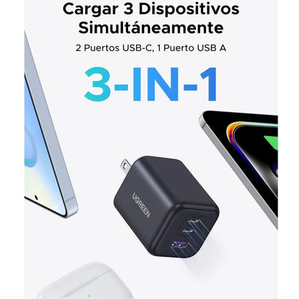 Cargador Carga Rápida 45W UGREEN USB-Cx2 USB-A