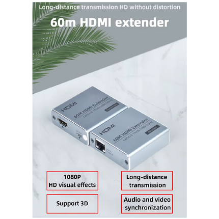 Extensor HDMI hasta 60 Metros UTP RJ45 Full HD 1080