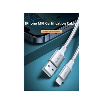 Cable UGREEN USB a Lightning, Para Iphone, Carga rapida 5A