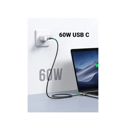 Cable UGREEN, USB C, 60W, Carga Rapida 3A, Transferencia de datos 480Mbps