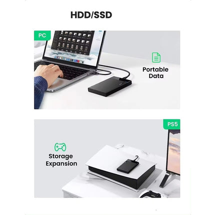 Carcasa externo SSD y HDD, 2.5", UGREEN, USB  3,0 Gen 2 Sata III