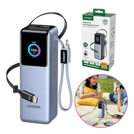 Batería Portátil 200W Cable Integrado USB-Cx2 25000mAh Ugreen