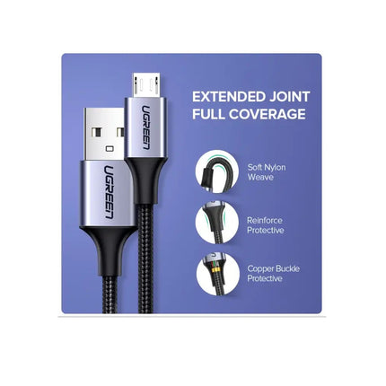 Cable UGREEN USB 2.0 a micro USB, Carga Rapida, 2 metros