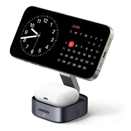 Soporte Cargador Magnético 2 en 1 Ugreen 15W MagSafe Qi2