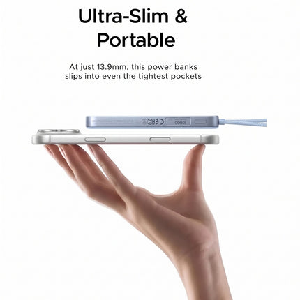 Batería Portátil Inalámbrico 30W 10000mAh Celeste Ugreen