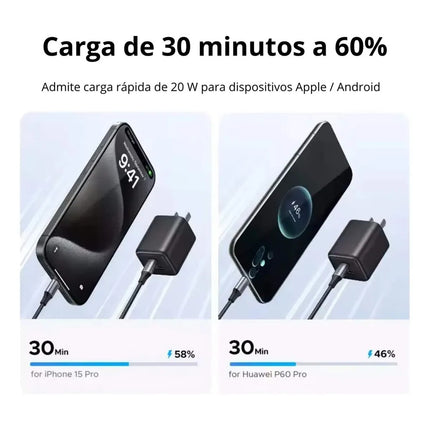 Cargador Carga Rápida 20W UGREEN USB-C y USB-A