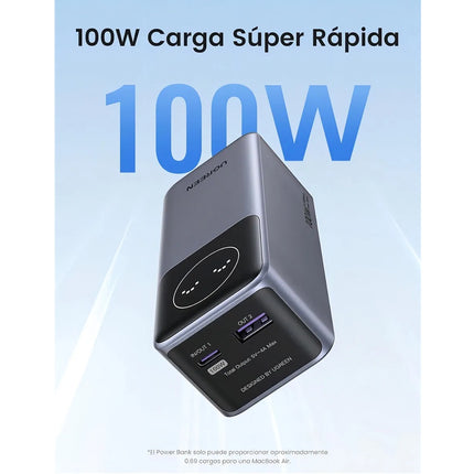 Batería Portátil 100W Carga Rápida UGREEN USB-C USB-A 12000mAh