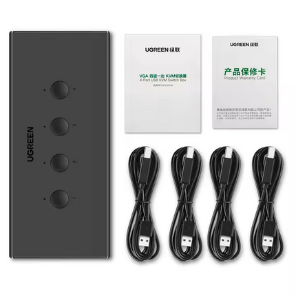 Conmutador KVM VGA 4 en 1 1920*1440 a 60Hz TV, 4 PC, UGREEN