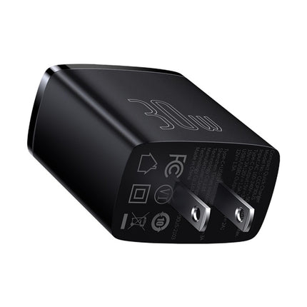 Cargador Rápido USBx2 Y USB-C, 30W, Negro, Baseus