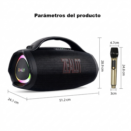 Parlante inalámbrico Zealot S98M 160W 2 Micrófonos IPX6