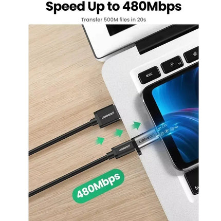 Adaptador Usb-C a Micro usb 60W, Transferencia 5Gbps Ugreen
