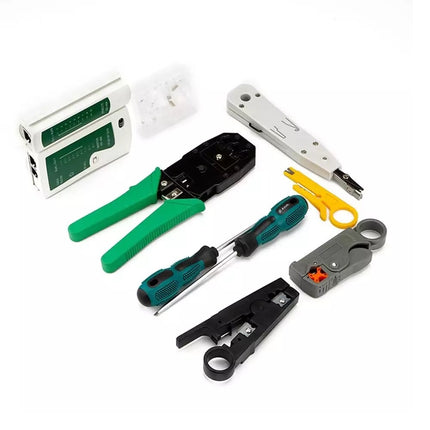 Kit Herramientas de Red, Testeador, Crimpeadora, Ponchador