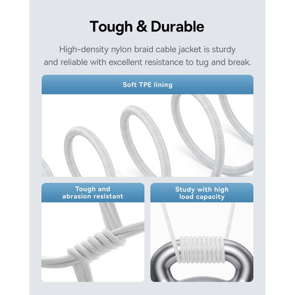 Cable Carga Rápida USB-C a USB-C, Baseus, PD 100w, 2M, PC Nylon