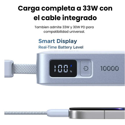 Batería Portátil 33W C/Cable USB-C 10000mAh Ugreen